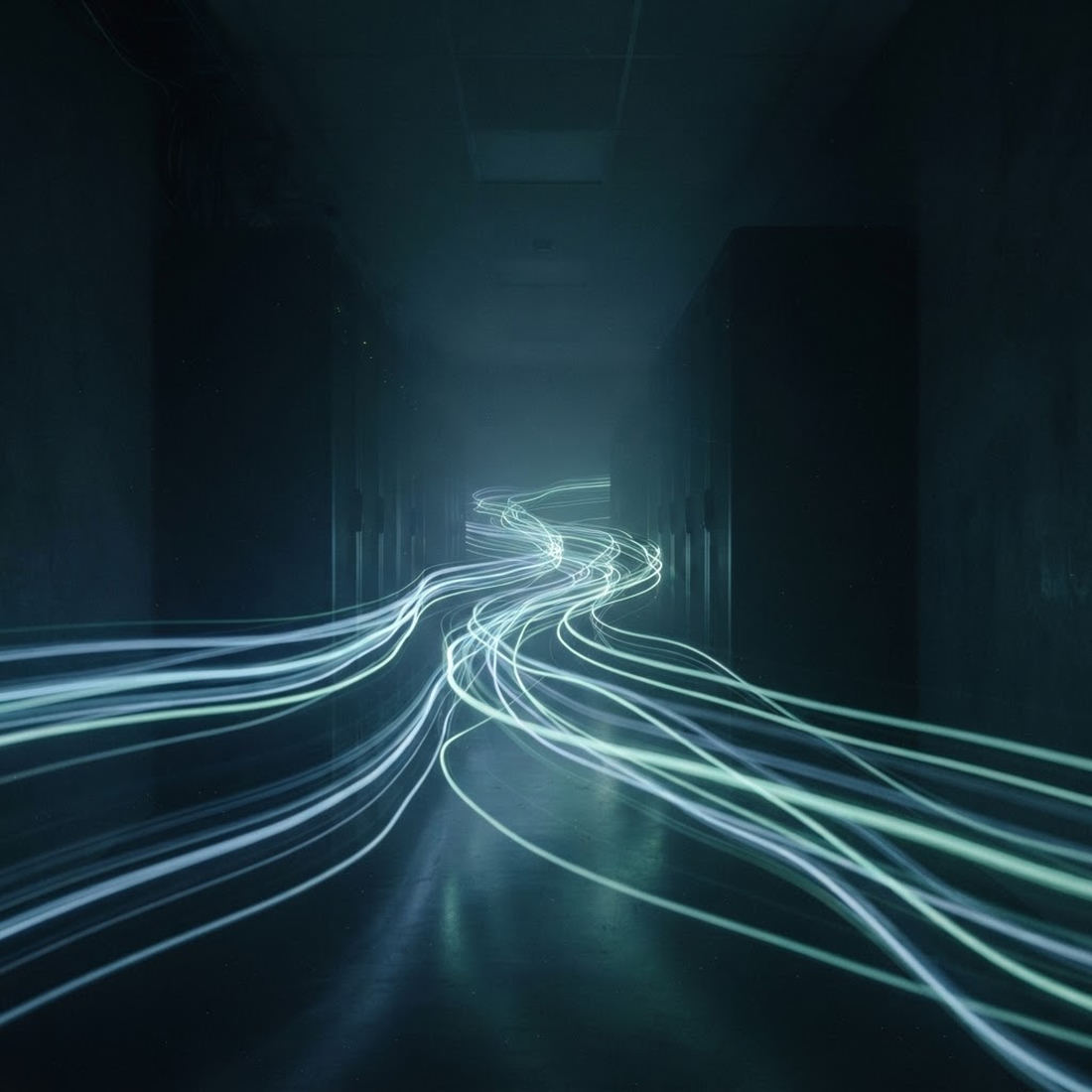 Lichtspuren im Rechenzentrum